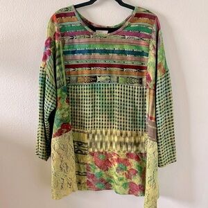 URU Womens XL Top Womens Hippie Boho Lagenlook